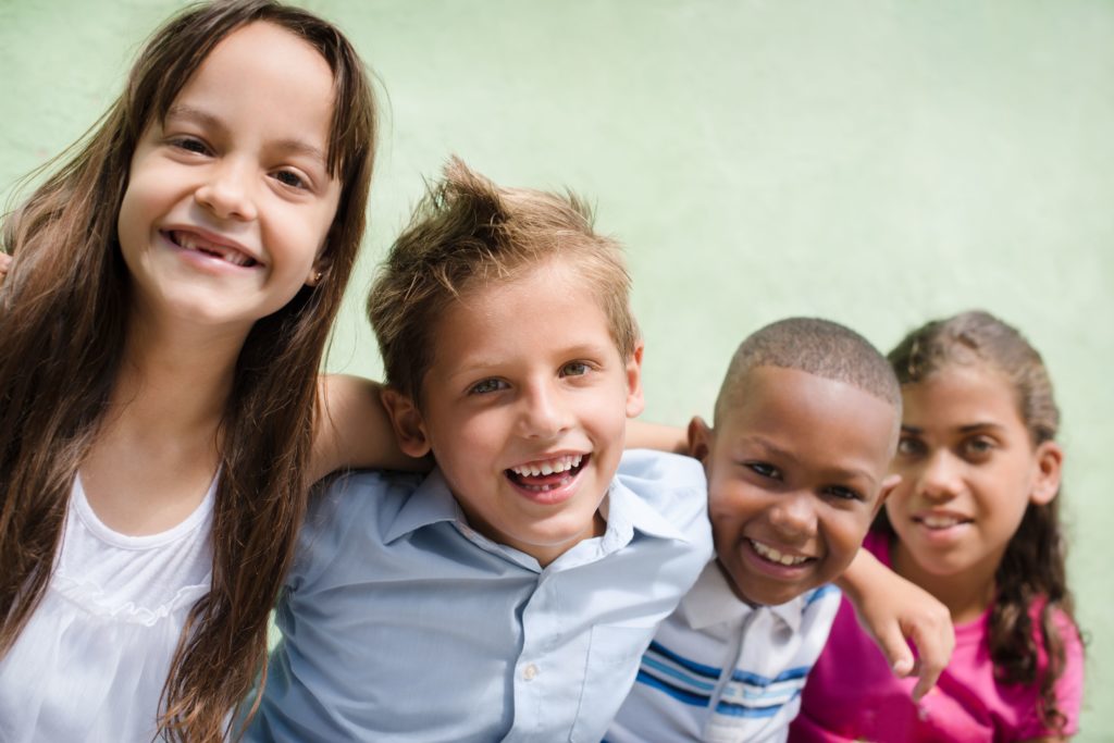 children smile after dental hygiene routine